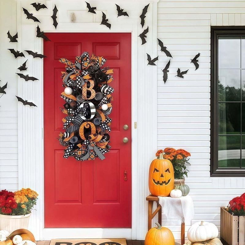 The Holiday Aisle® Halloween Boo Swag Wreaths - Spider Web